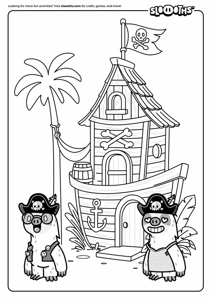 Pirates Club colouring page