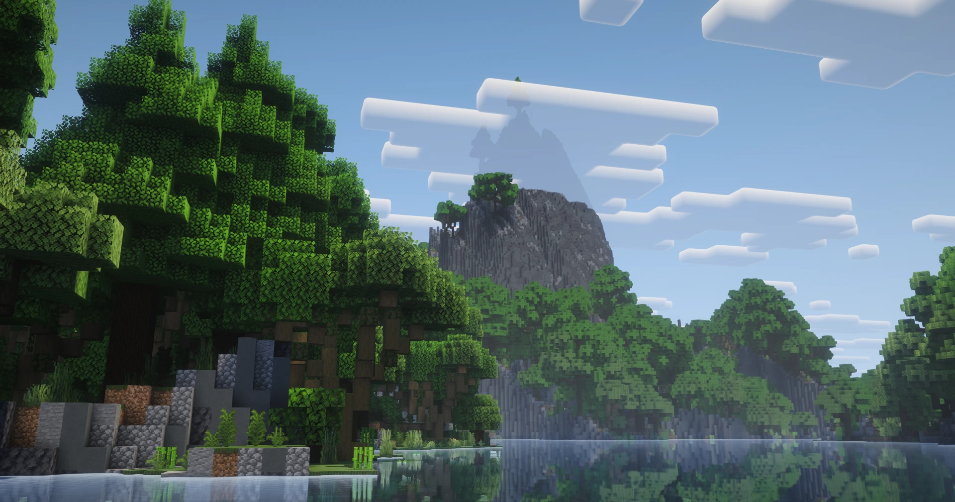 Mermaid's Gate I — island view of the coastal archway in the Slooothville Minecraft world